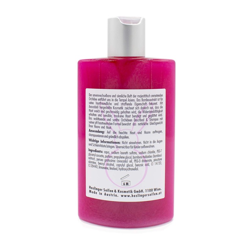 Haslinger Bamboo Orchid Shower Gel and Shampoo with Avocado Oil