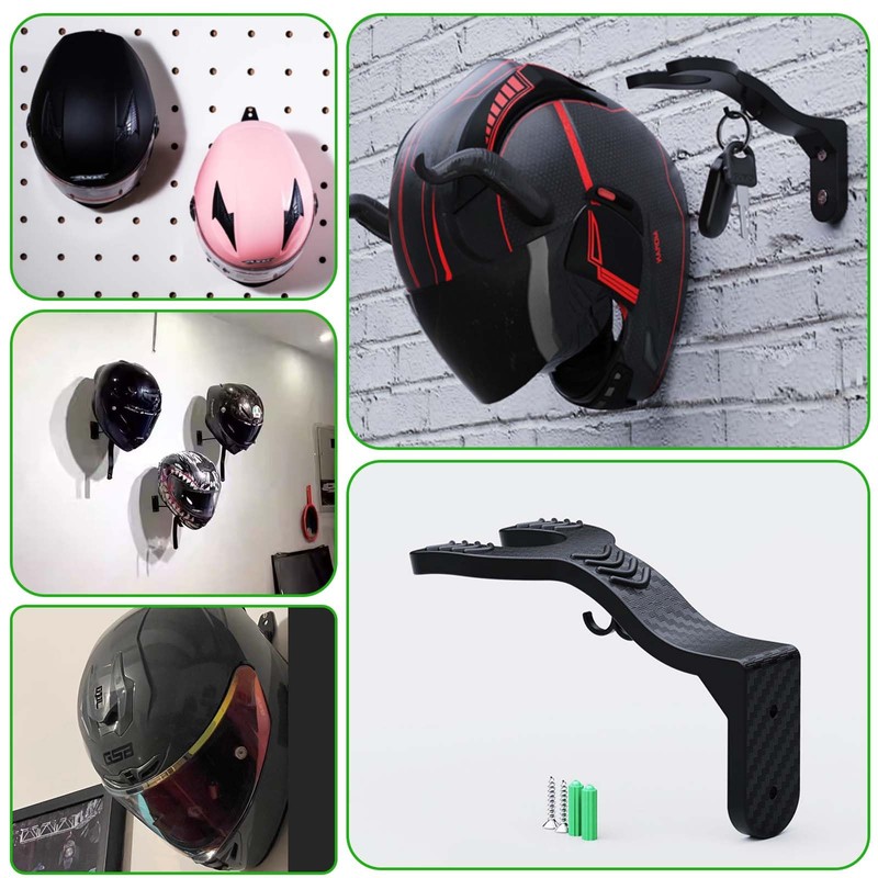 Funtery Pack of 3 Helmet Wall Mount, Helmet Holder with