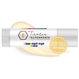 Tyrolean Alpine Honey Lip Care Kids - Natural Balm with Beeswax & Olive Oil - Gentle Care for Children - Without Fragrances & Dyes - Protection & Moisture - 6 g