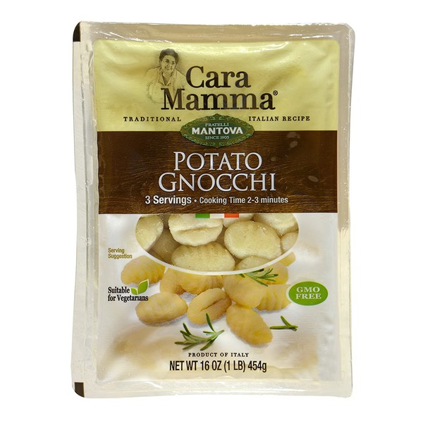 Mantova Authentic Italian Potato Gnocchi, 1 lb Pack (Pack of 12) - Imported Directly from Italy - Soft Potato Dumplings - Makes a Great Side Dish