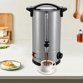 BANEBONE Commercial Coffee Maker, Coffee Urn - Large Capacity Hot Coffee Dispenser for Quick Brewing, Stainless Steel Hot Water Urn Keep-Warm Mode for Events & Catering, Silver (25L)