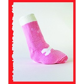 Woodrow Wear, Power Paws Advanced Dog Socks, Pink with A Bone, XS, Fits 12-25 pounds