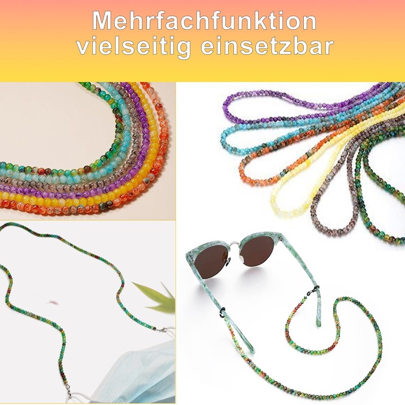 Eyglajdd Glasses Chain for Women, 6 colours mix