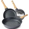 YIIFEEO Frying Pans Nonstick, Induction Frying Pan Set Granite Skillet