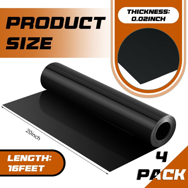 Pangda 4 Rolls 16 ft x 19.69 Inches Black Under
