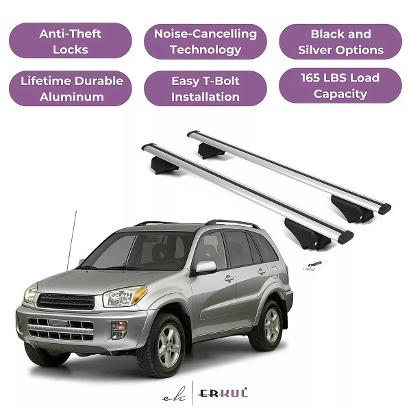 ERKUL Roof Rack Cross Bars for Toyota RAV4 1996-2006 for