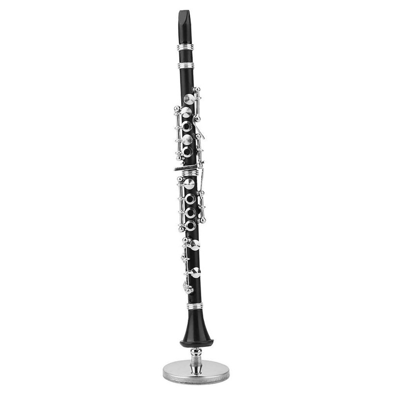 Lazmin Black Miniature Clarinet Model Mini Musical Instrument With Stand