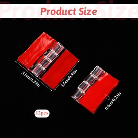Ptwola 12 Pcs Self Adhesive Cabinet Hinges Acrylic Small Clear Plastic Hinges 35 x 25 mm Transparent Continuous Piano Hinge Folding Hinge Tools for Cabinet Furniture DIY Display Stand Box