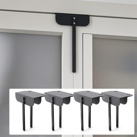 Metal Safety Bi-fold Door Lock, Adjustable Bifold Door Lock Kit for 0.6-2 Inch Thick Doors, Protection Child and Pet Proof Bi-fold Door Lock for Closet, Cabinet, Pantry, (4-Pack, Black)