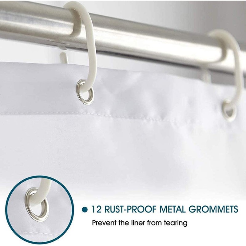 Chrainy 4Pcs 3D Floral Shower Curtain Sets Elegant White Blossom