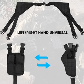 ZZY Shoulder Holster, Adjustable Vertical Gun Holster, Shoulder Holster for Pistols with Double Magazine Pouch, Left and Right Handed Universal Holster for Most Kinds of Pistols