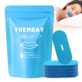 YHEMDAY 口閉じテープ いびき防止グッズ 鼻呼吸促進 鼾防止 口呼吸防止 肌にやさしいタイプ 無香料 いびき防止テープ 60 枚入り あおい