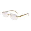 FLAWLESS EYEWEAR Retro Wood Buffs Vintage Style Gangster Rimless Clear