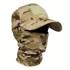ski mask Tactical Balaclava Baseball Caps FullFace Mask Set Men Summer Snapback Sun HatOutdoor Hunting Camouflage Balaclava - Color: Desert Cp