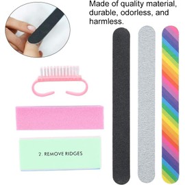 Kit de Limas de Uñas Profesional, Herramienta de Manicura Limas de Uñas Pedicura Kit de Arte de Uñas con Cepillo de Uñas, Tablero de Esmeril de Doble cara Accesorios de Arte de Uñas(6pcs)