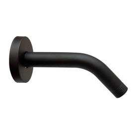 1 Pcs 6IN Shower Arm with Flange, Wall Mounted Shower Pipe Arm Shower Head Extension Extender Pipe for Fixed Shower Head (Black)