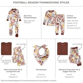 Burt's Bees Baby Baby Family Jammies Matching Holiday Organic Cotton Pajamas, Football Season, One Size