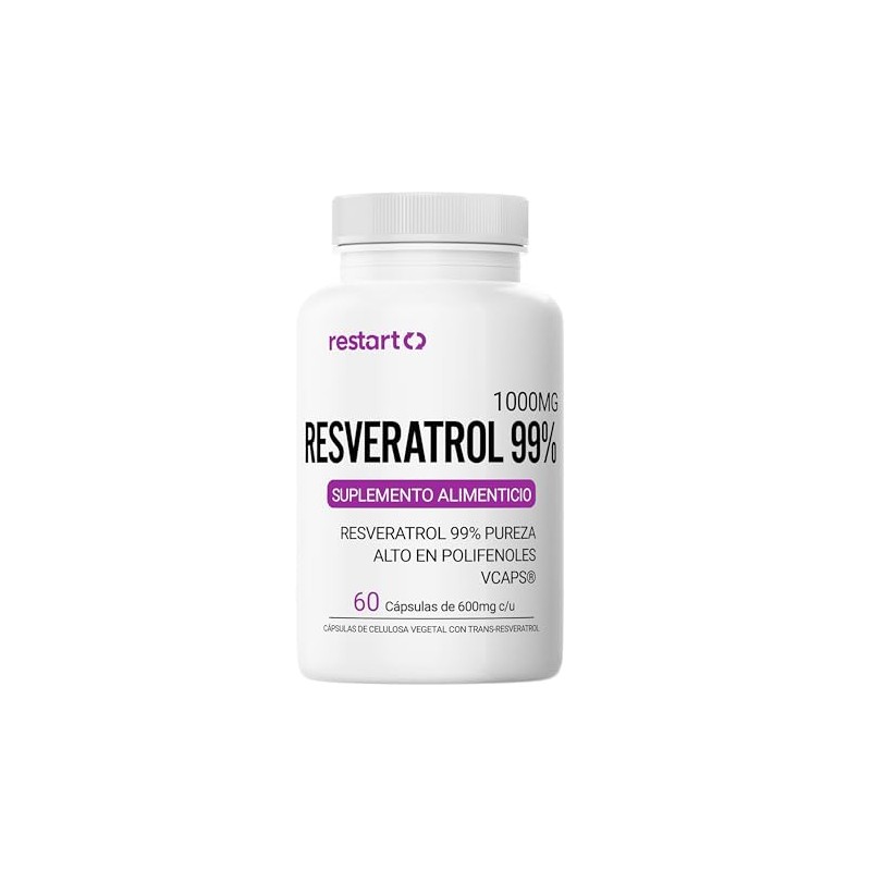 Restart Trans Resveratrol 1000mg Polifenoles Puro Inulina Veces Más Potente