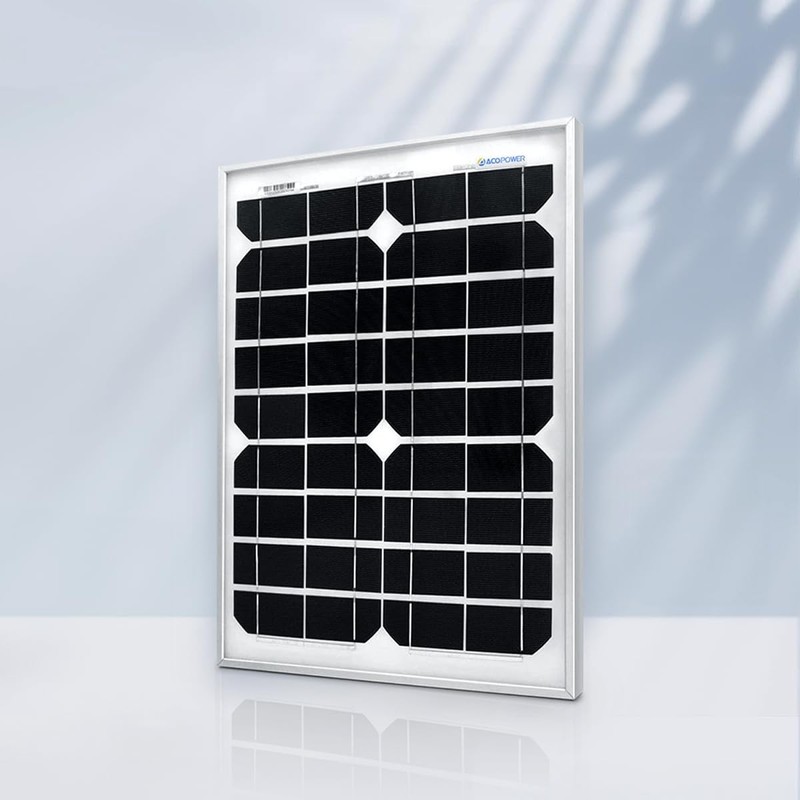 ACOPOWER 12V 20W 5A Solar Charge Kit,20W Monocrystalline Solar Panel