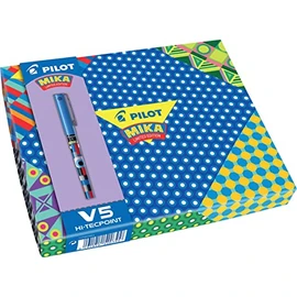 Pilot V5 Mika Coffret Collector de 6 Tintenroller Flüssigtinte, mittlere Spitze 0,5 mm schwarz/blau/rot/grün/violett/türkis