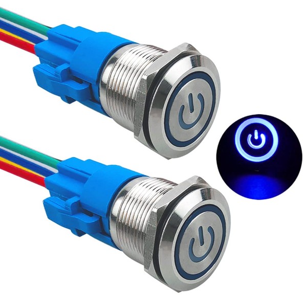 Aiqeer Pack of 2 19 mm Locking Pressure Switch, 12