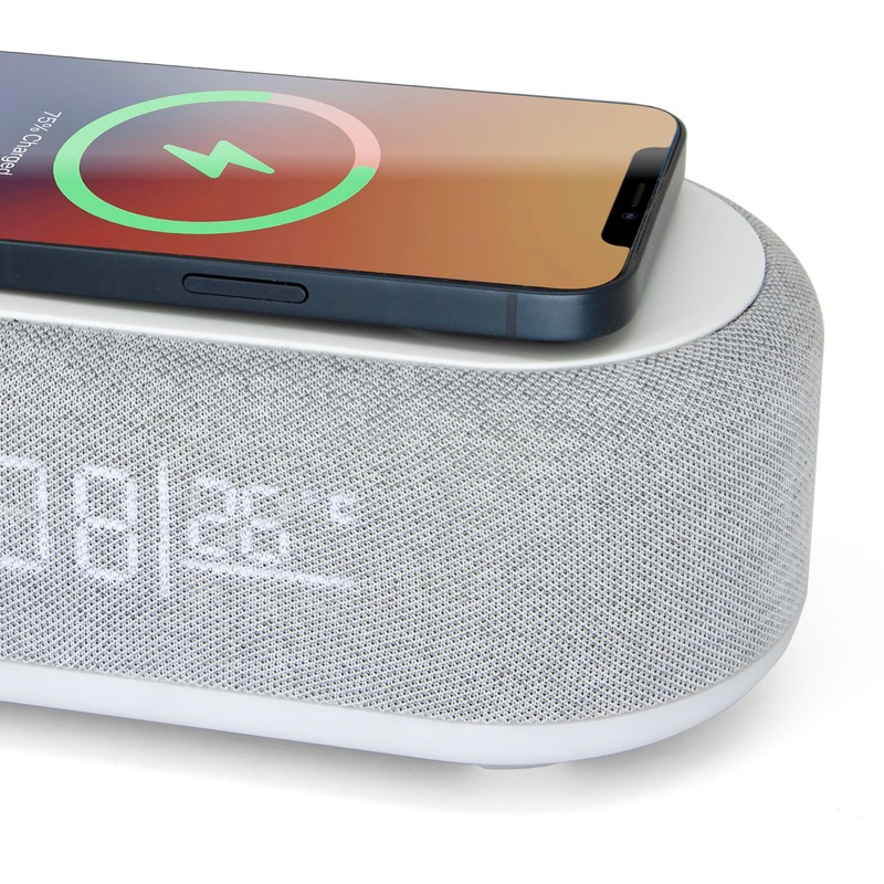 Westclox Digital Alarm Clock with Wireless Charging, Night Light, and