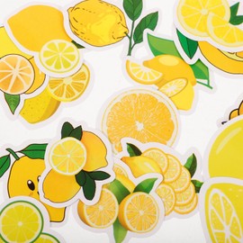 Lurrose Pegatinas De Limón, 50 Pcs Pegatinas Engrosadas, Pegatinass De Frutas Impermeables De Dibujos Animados