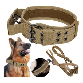 Collar táctico reforzado para perros grandes y extra grandes GOOPEET con asa de control resistente, acolchado suave de neopreno para mayor comodidad, 