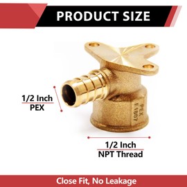(Pack of 10) EFIELD Pex Drop-Ear Elbow Brass Crimp Fitting 1/2 Inch x 1/2 Inch Female NPT, ASTM F1807,(PEX1807159)