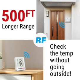 ThermoPro 500FT Indoor Outdoor Thermometer Wireless, Outdoor Thermometers for Patio with Temperature Sensor, Outside RoomThermometer for House Home Reptile Baby Room Temperature Monitor