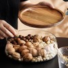 Ytzada Glass Candy and Nuts Serving Container with Wooden Lid,