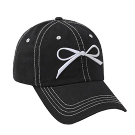 Black & Arder Women's Cap, Hat, Ribbon, One Point Casual, Black