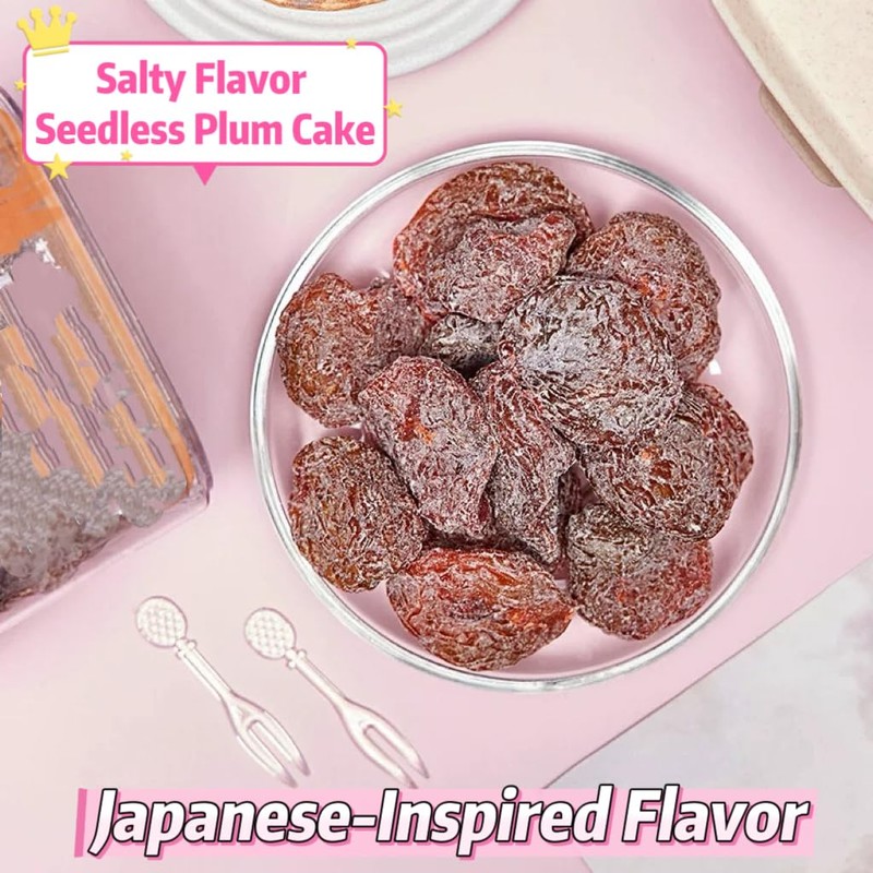 Japanese-Style Seedless Dried Plums – Salty Flavor, | Chewy, Individually