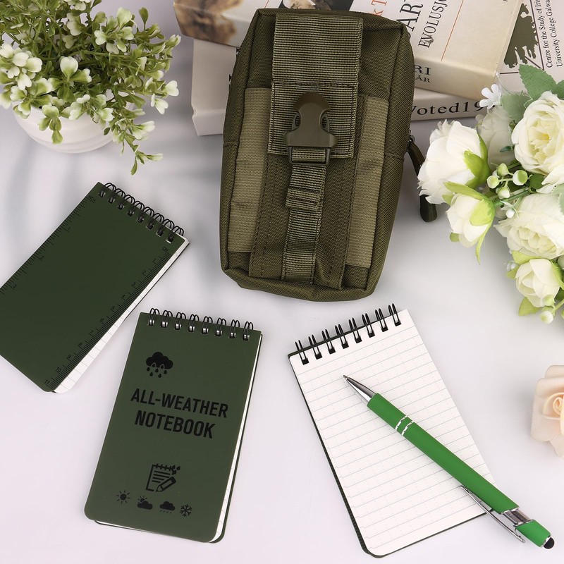 HAOWANWW 5 Pcs Waterproof Notepad Pen Set Waterproof Notebook Mini