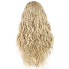 Sapphirewigs Headband Wig Blonde Highlights Wavy Synthetic Wig for Women Glueless Daily Wear Cosplay 150% Density 26 Inch