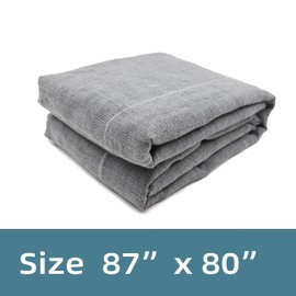 Transparia 87x80 Inch Primary Tufting Cloth with Marked Lines, Large Size Needlework Fabric, Monk's Cloth for Tufting Gun, Rug-Punch, Punch Needle, Gray