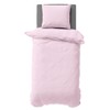 Visaggio Bed Linen 135 x 200 cm Pink Microfibre Plain