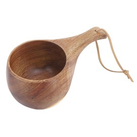 Wooden Coffee Cup 220ML Eco Friendly Portable Heat Insulation Coffee Cup with Comfortable Grip for Home Thin Handle