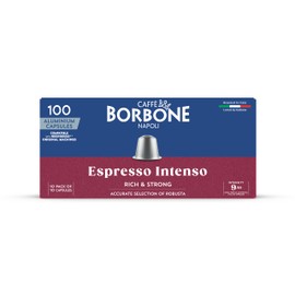 Caffè Borbone Espresso Intenso Aluminum Capsules Compatible with Nespresso Original Machines, Dark Roast, 100 Count