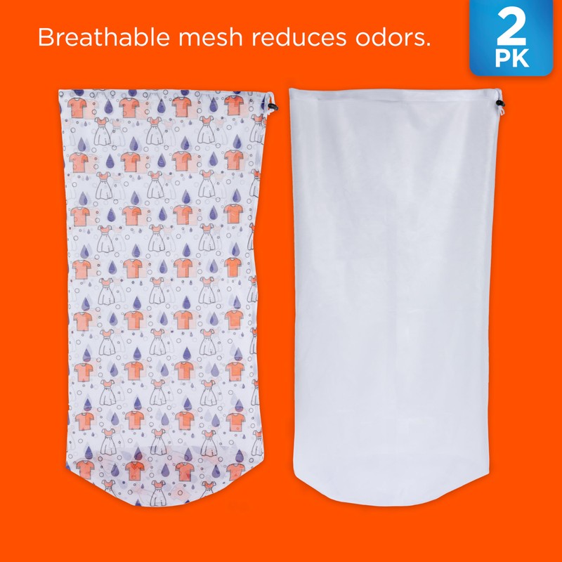 Tide Jumbo Mesh Laundry Bags, 2 Pack, 12" x 34",