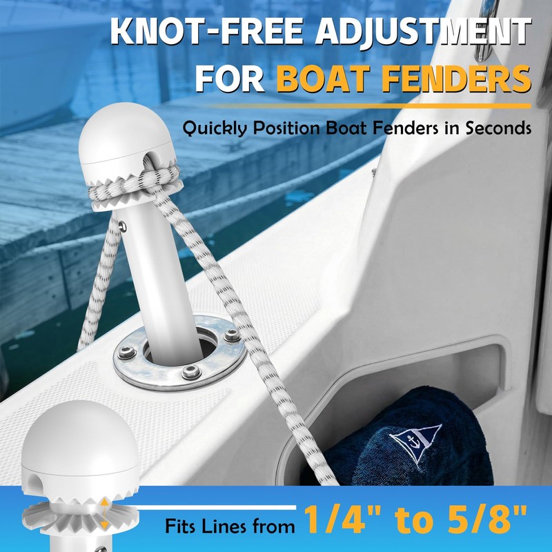 Salcod Boat Fender Rod Holder, Line Adjuster with Easy-Grip Head,