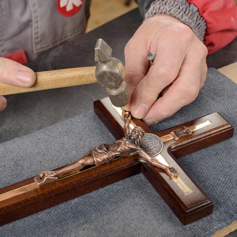 Asterom St Benedict Crucifix Wall Cross - Handmade Saint Benedict