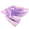 Premium Silk Feel Striped Satin Square Scarf, Lavender
