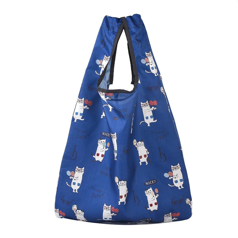 KUSUGURU Eco Bag with Carabiner, blue