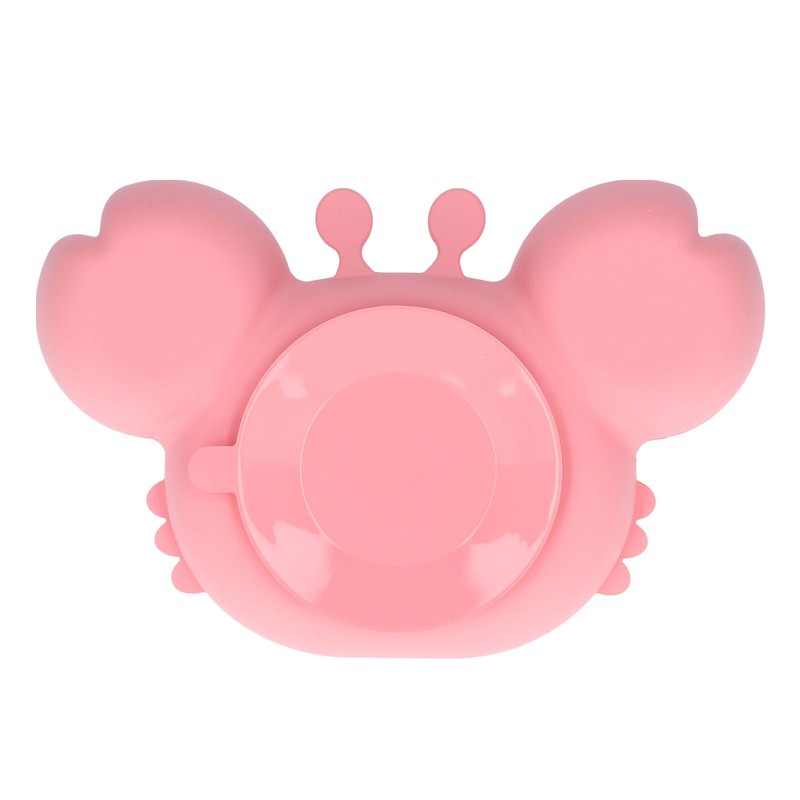 Crab Suction Plate with Suction Cup Base Silicone Divided Plate