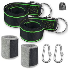 CuiCanfla Swing Attachment Beam, Hammock Attachment, Tree Swing Rope Hammock Tree Straps Hanging Set with 2 Hammock Straps, 2 Carabiners, Matching Tree Protectors, D-Rings