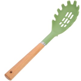 ARTIBETTER Silicone Pasta Fork with Wooden Handle, Spaghetti Server Spoon, Heat Resistant Cooking Utensil for Kitchen Use, Lightweight and Easy to Clean, 13.77 Inch