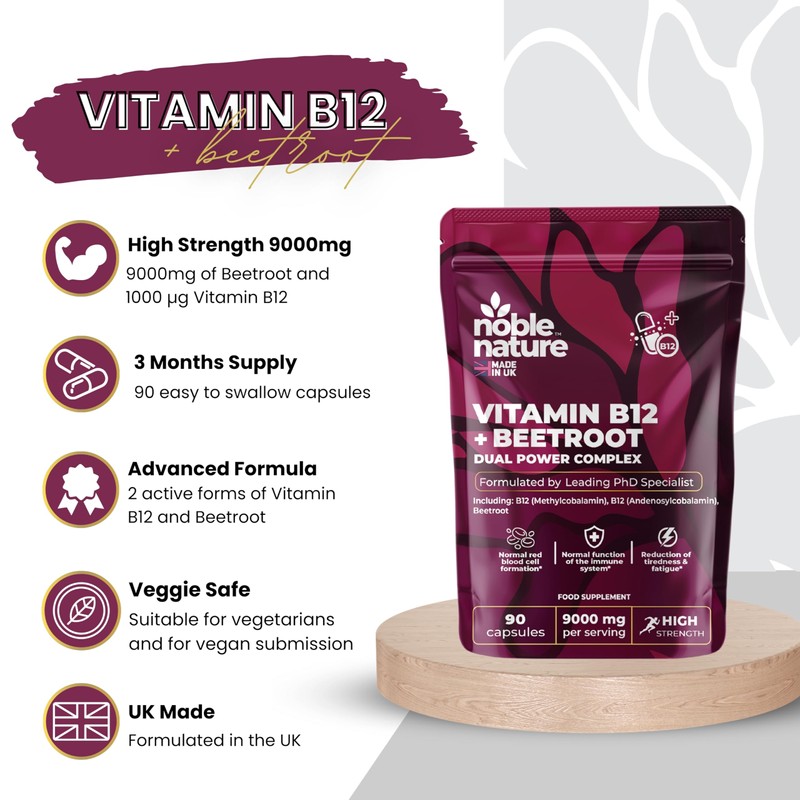 Beetroot & Vitamin B12 Complex – 9000mg Beetroot + 1000mcg