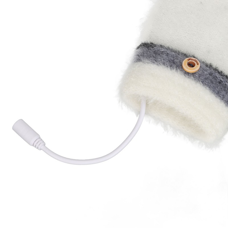 1 Pair USB Heated Gloves Mitten Winter Warm Full Finger