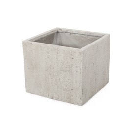 Christopher Knight Home Vanessa Outdoor Modern Large Cast Stone Square Planter, White, 21.50 D x 21.50 W x 18.75 H